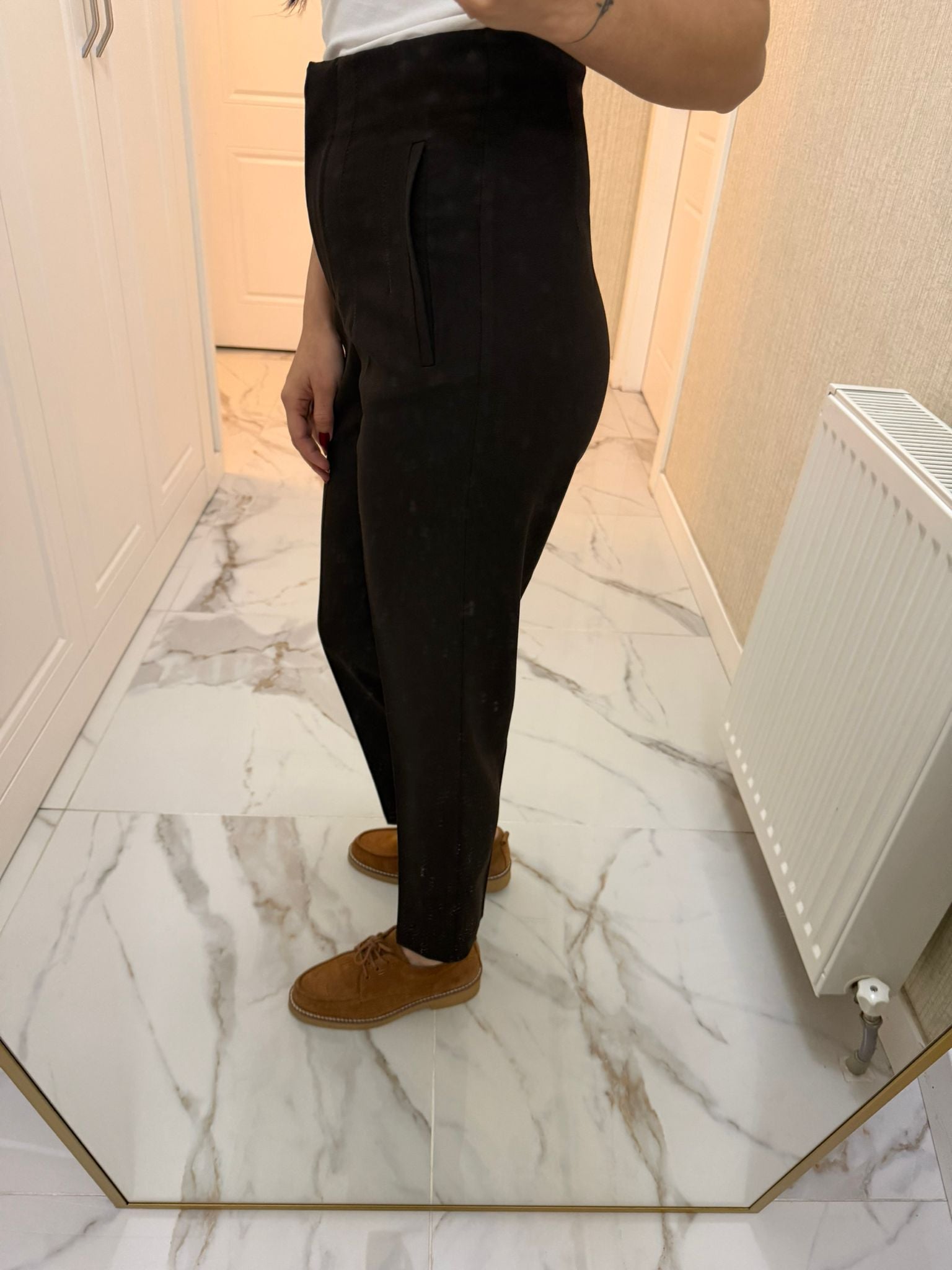 Kahverengi (Acı Kahve) Pensli Havuç Pantolon KL1153