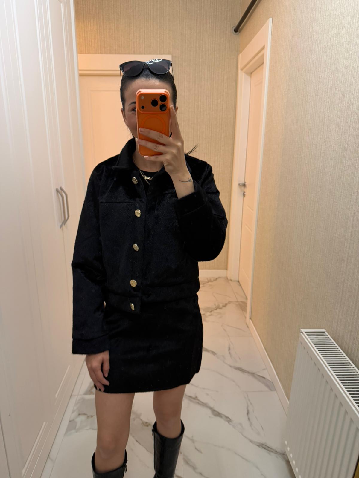 Bej Tay Tüyü Düğmeli Ceket TŞ1967