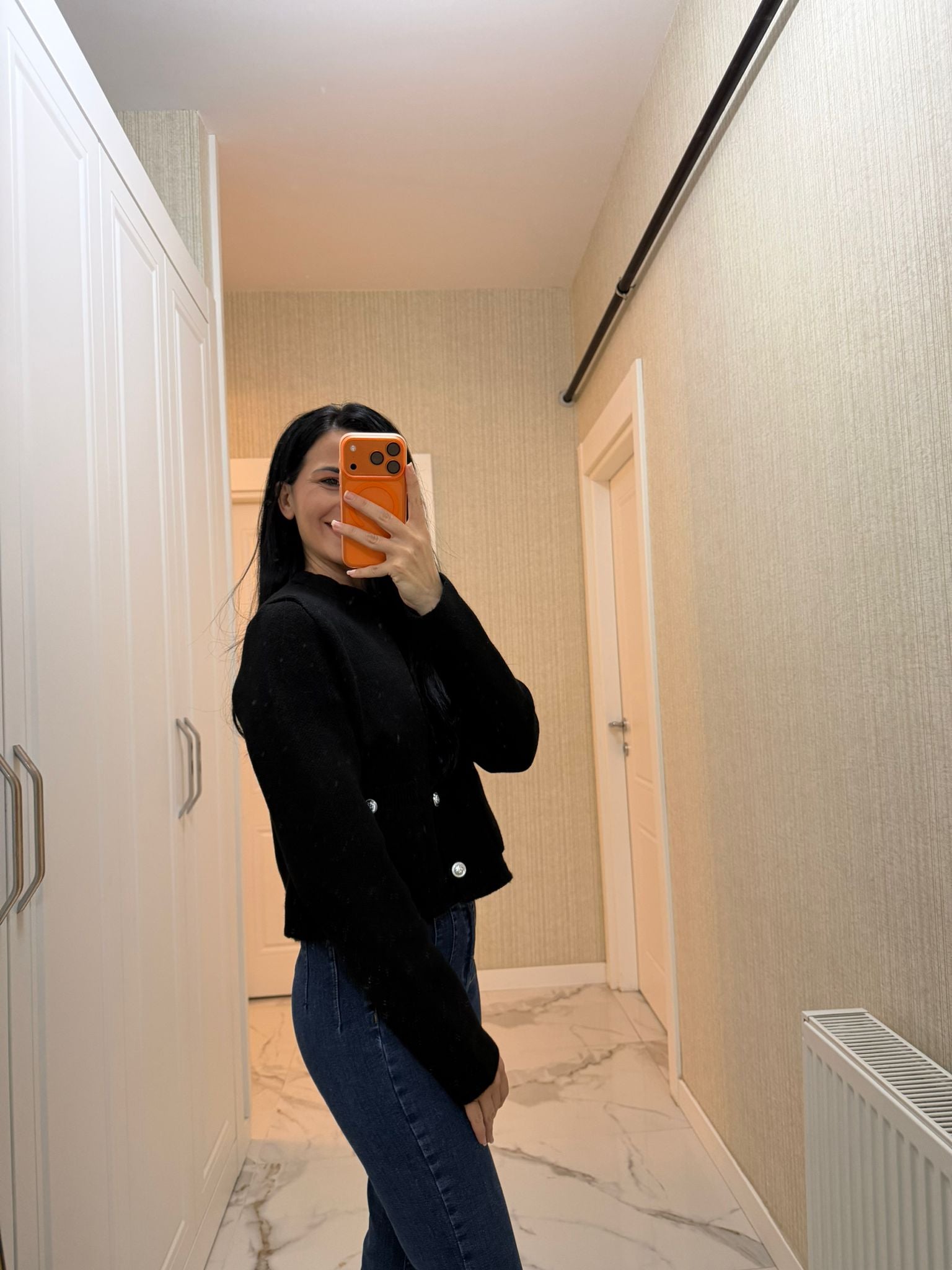 Siyah Cepli Triko Hırka Z-TY045