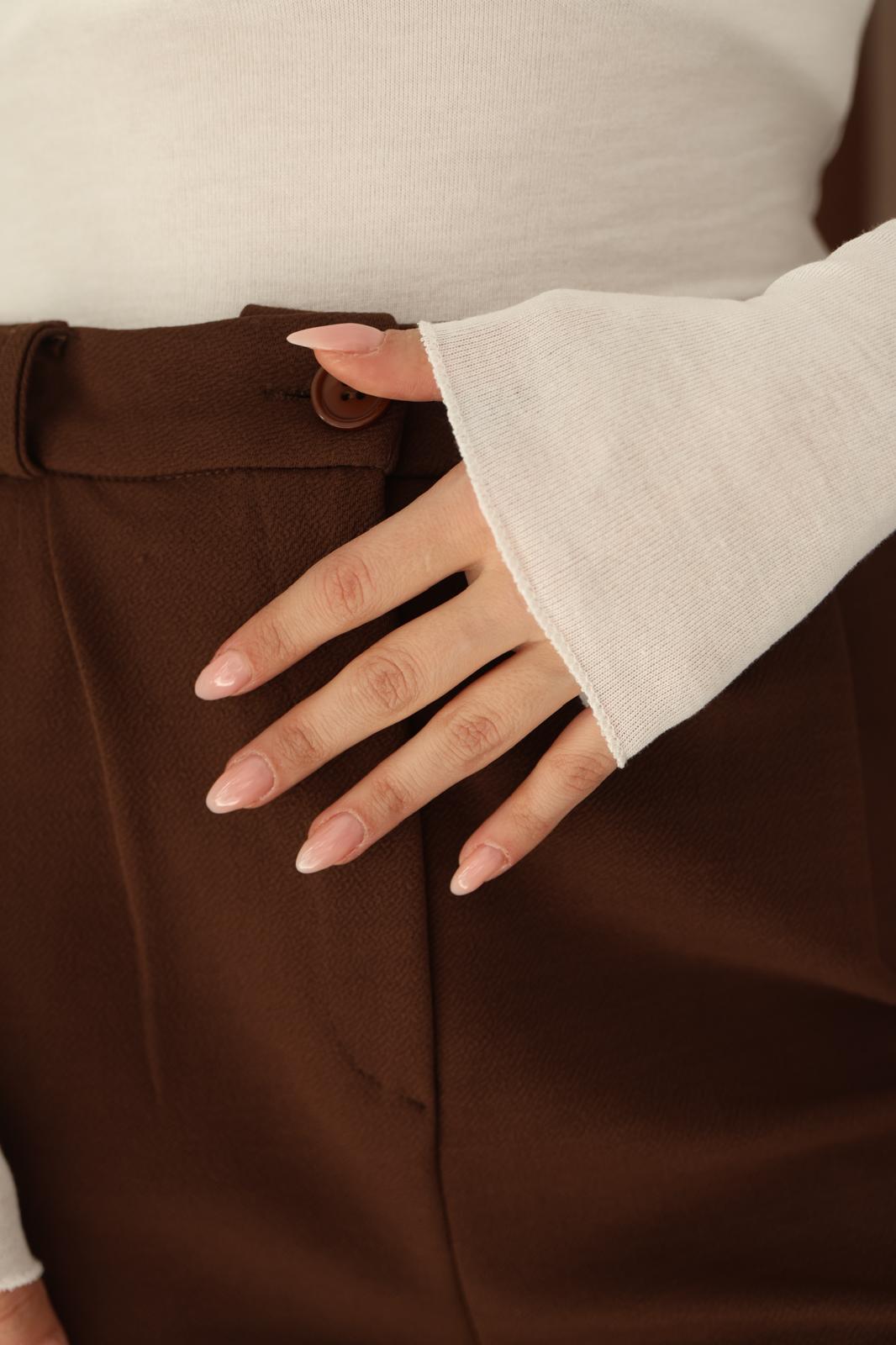 Beyaz Kayık Yaka Kaşmir Transpan Bluz FC0116