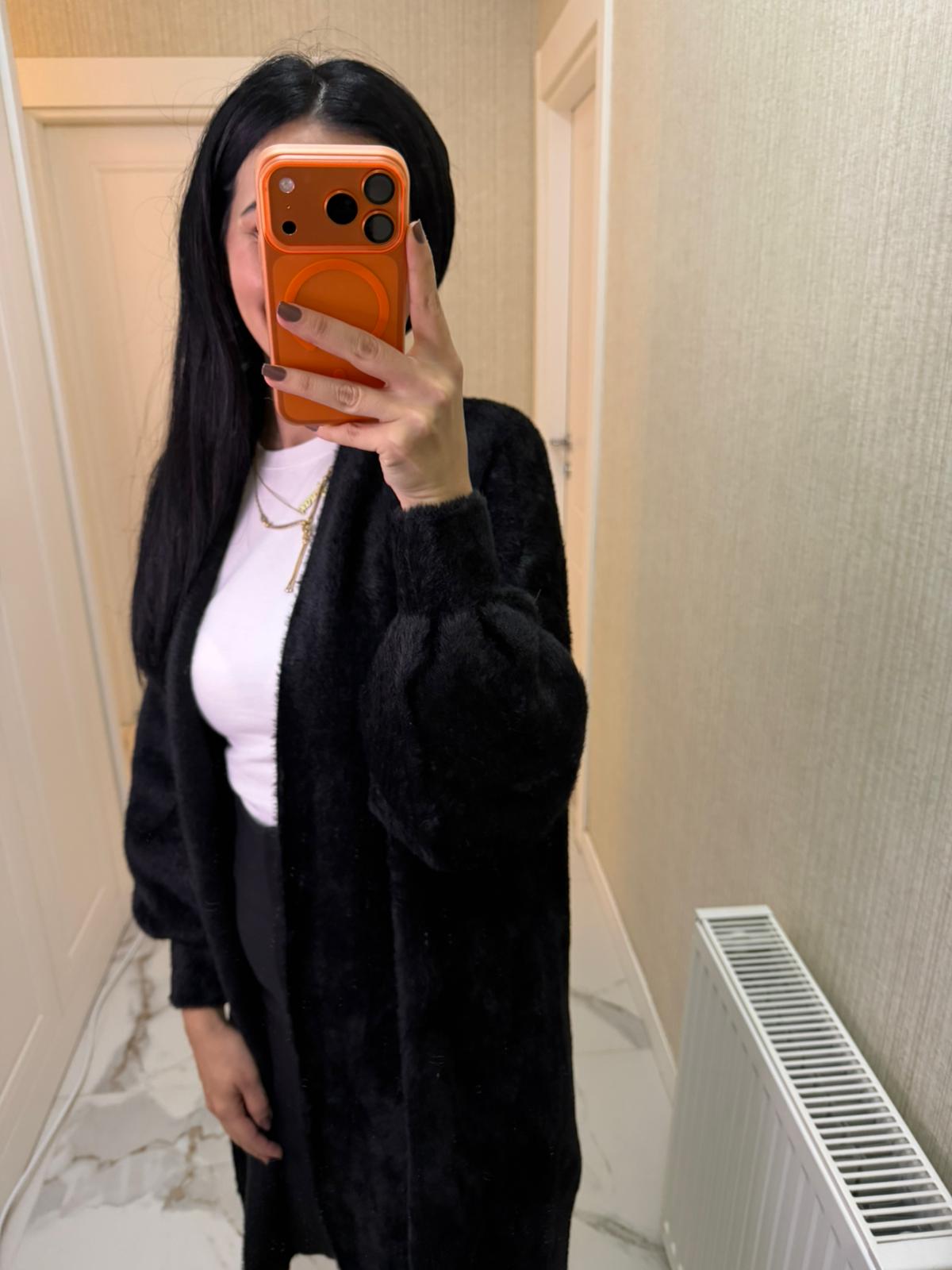 Bordo Yumoş Uzun Hırka P-2527