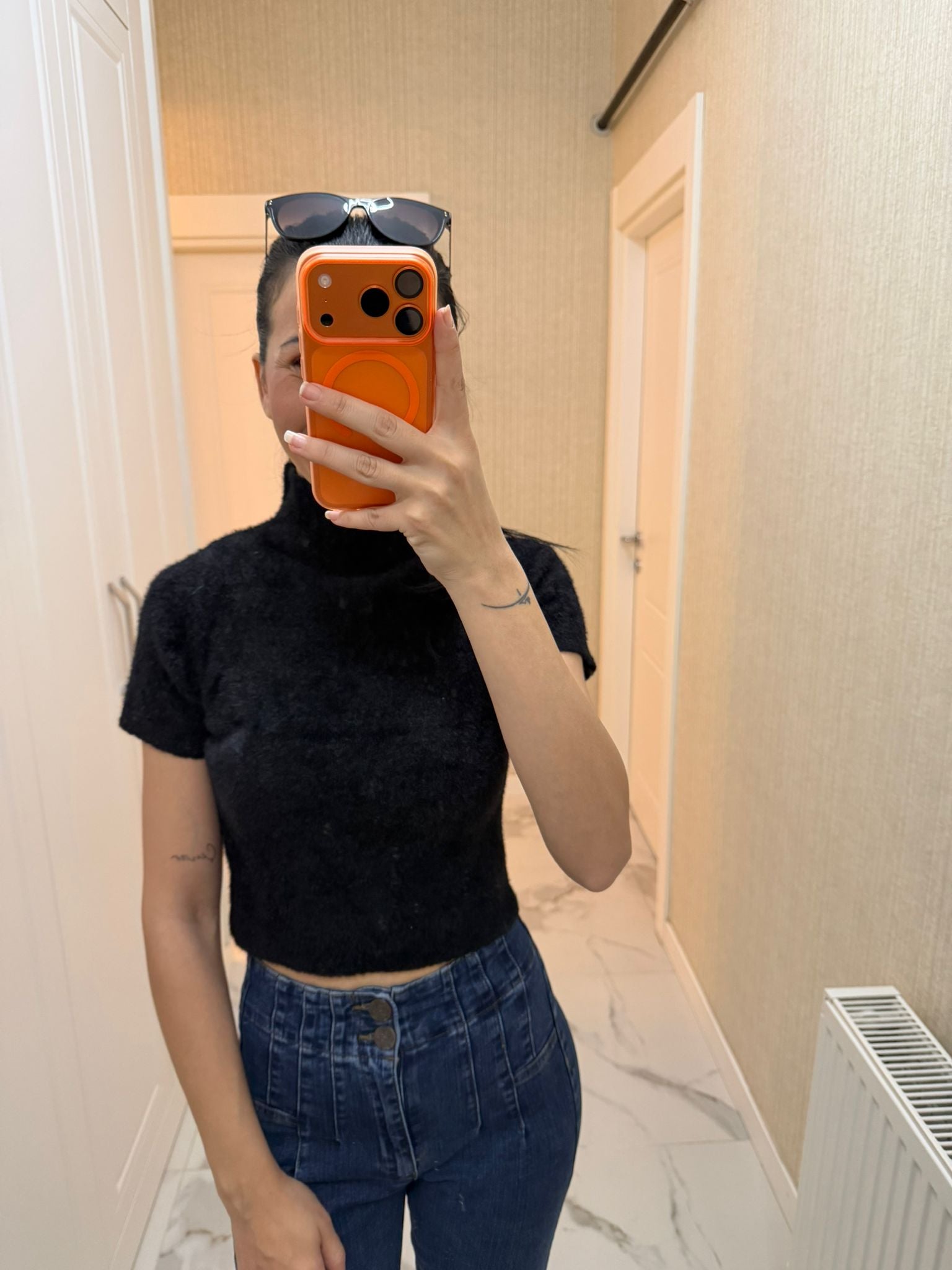 Kahverengi Yumoş Triko Crop TY-058