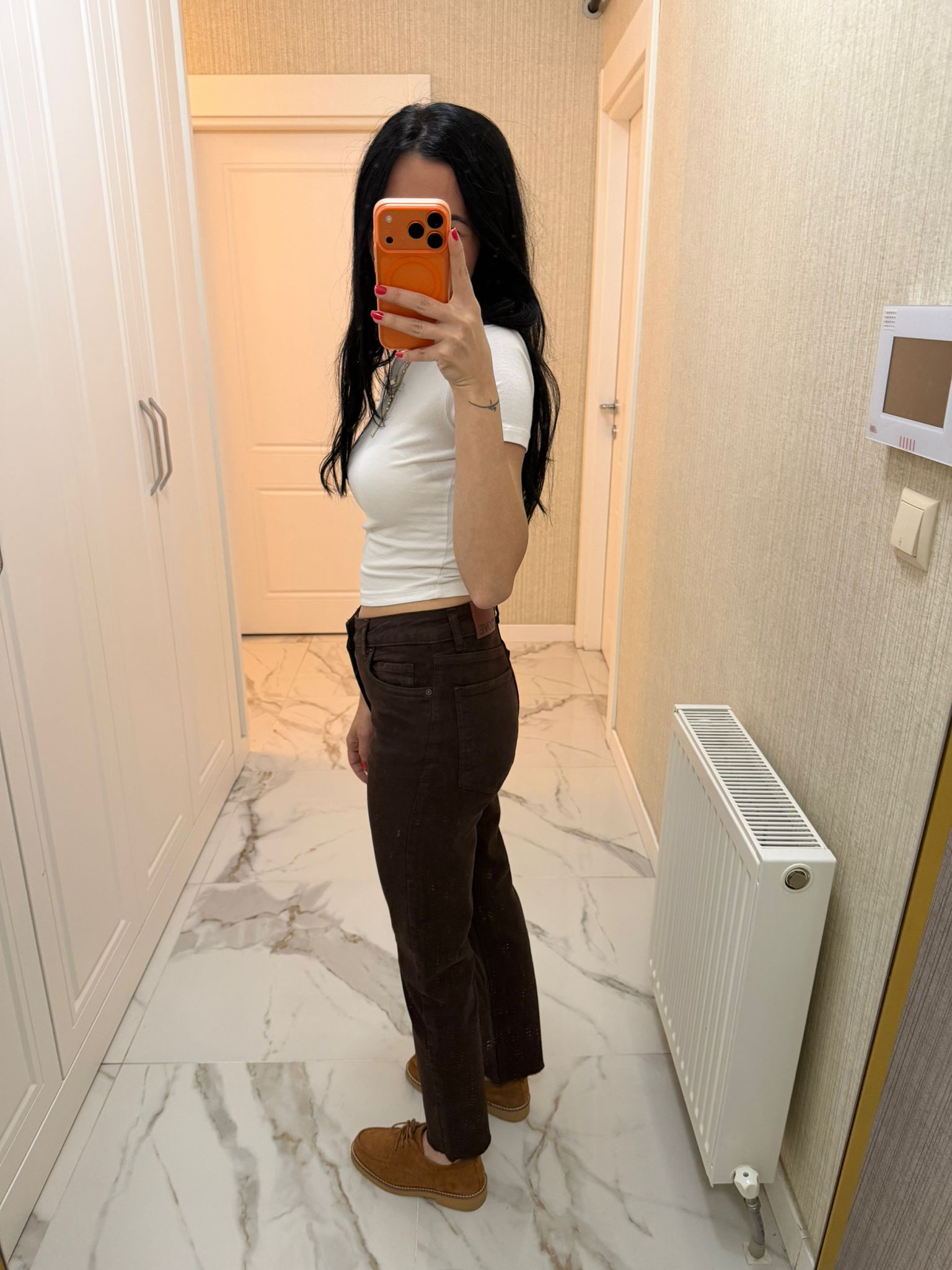 Kahverengi Mom Fit Jeans XL764-78