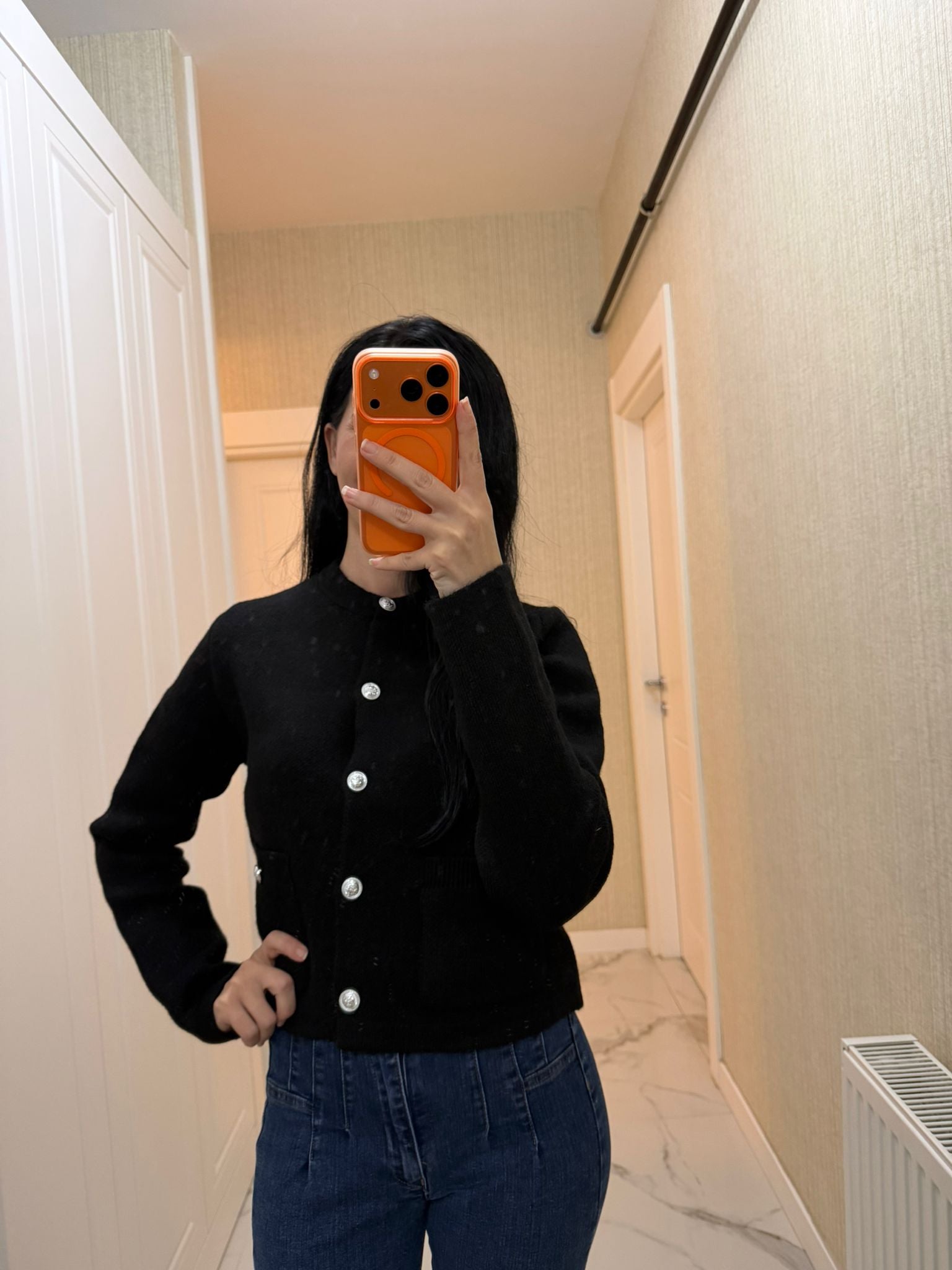 Siyah Cepli Triko Hırka Z-TY045