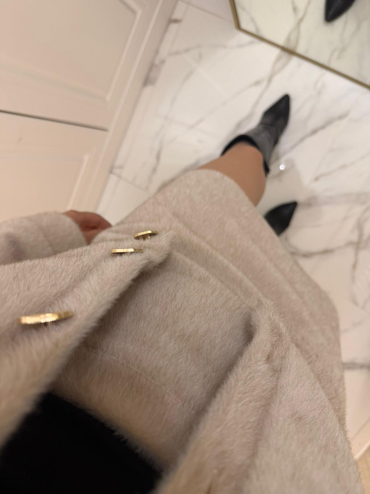 Bej Tay Tüyü Düğmeli Ceket TŞ1967