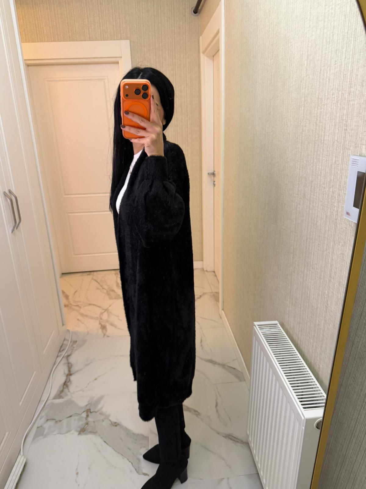 Bordo Yumoş Uzun Hırka P-2527