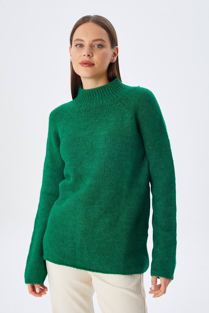 Krem Dik Yaka Yumoş Kazak MR-6849