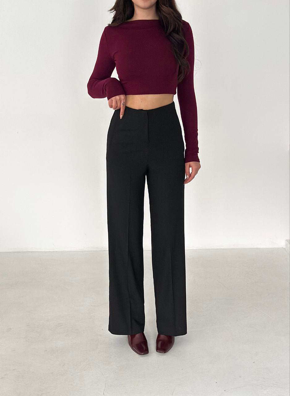 Siyah Palazzo Pantolon KL1154