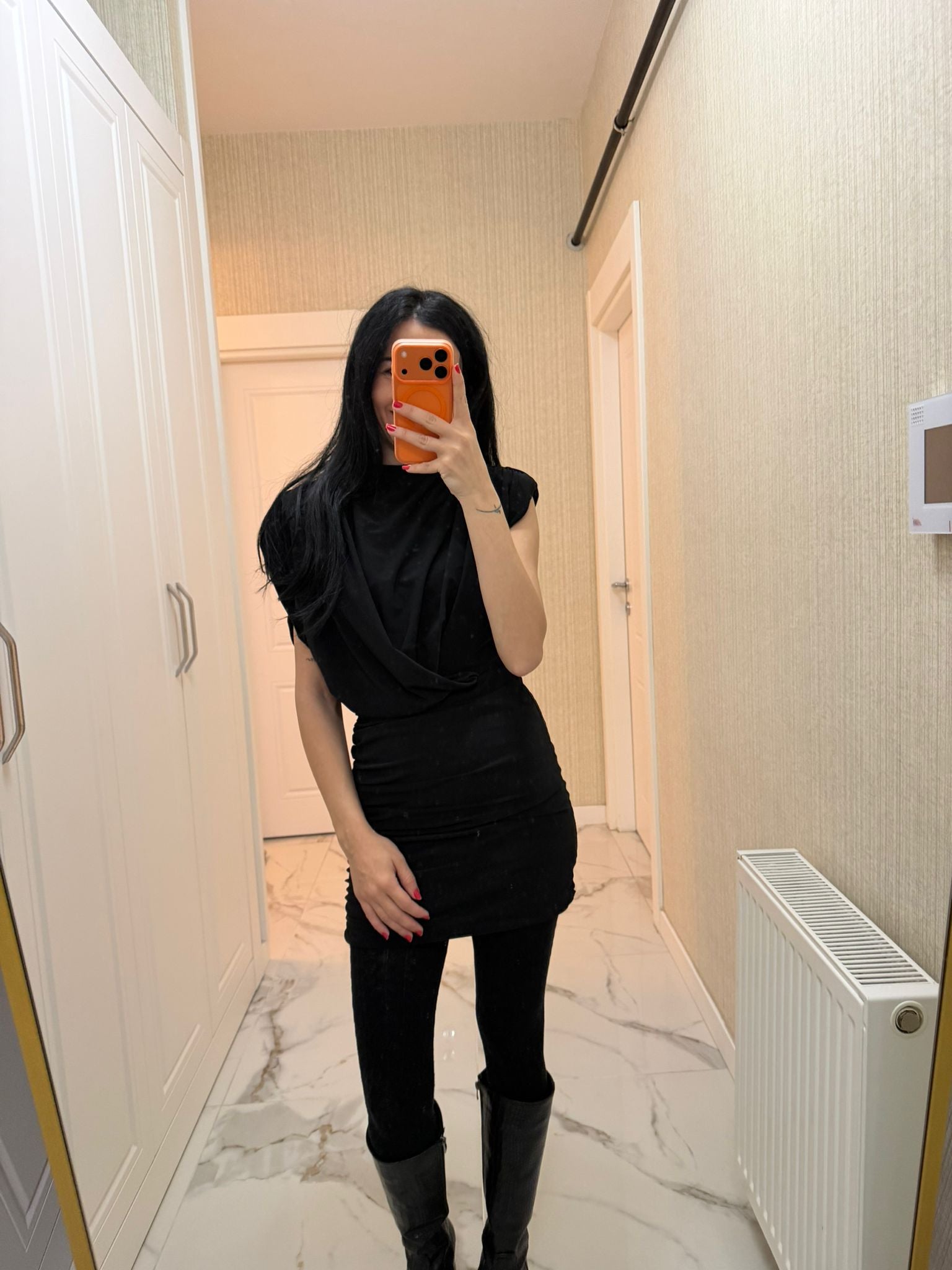 Bordo Vatkalı Drapeli Candy Mini Elbise S3919