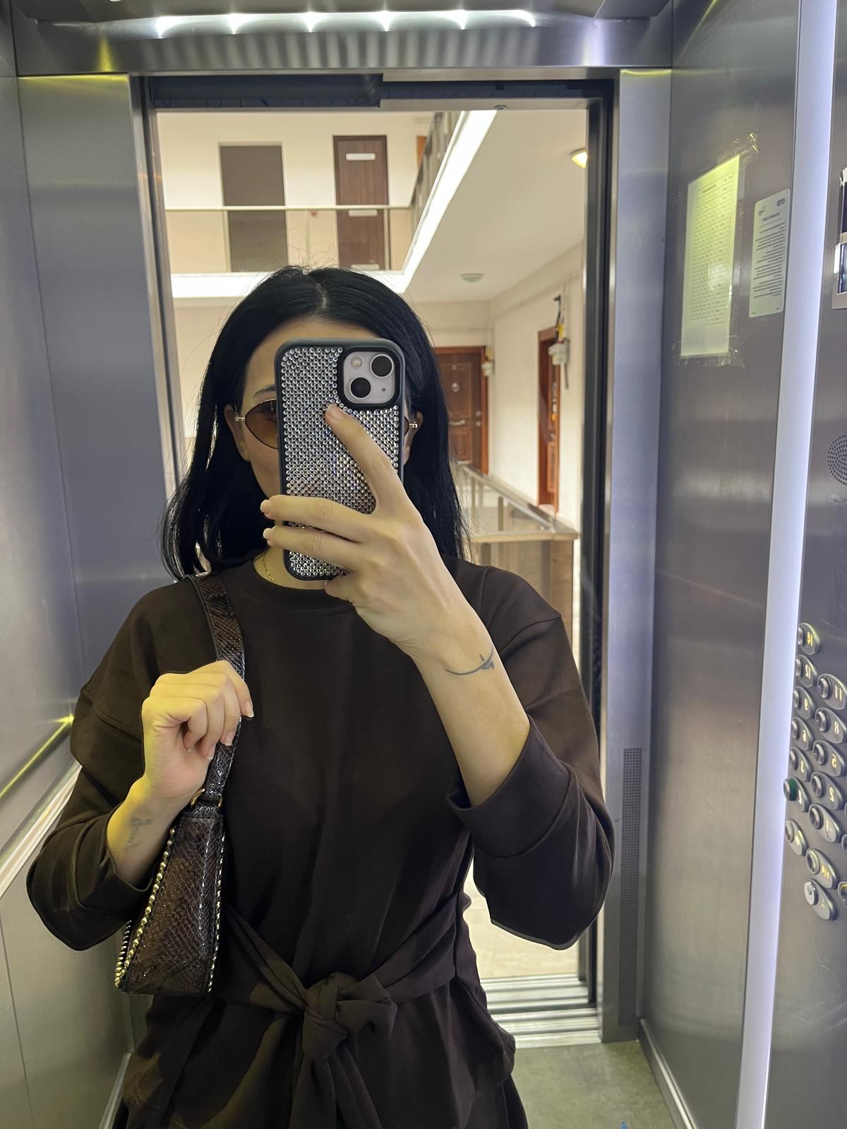 Kahverengi Belden Bağlamalı Eşofman Takımı W-0821