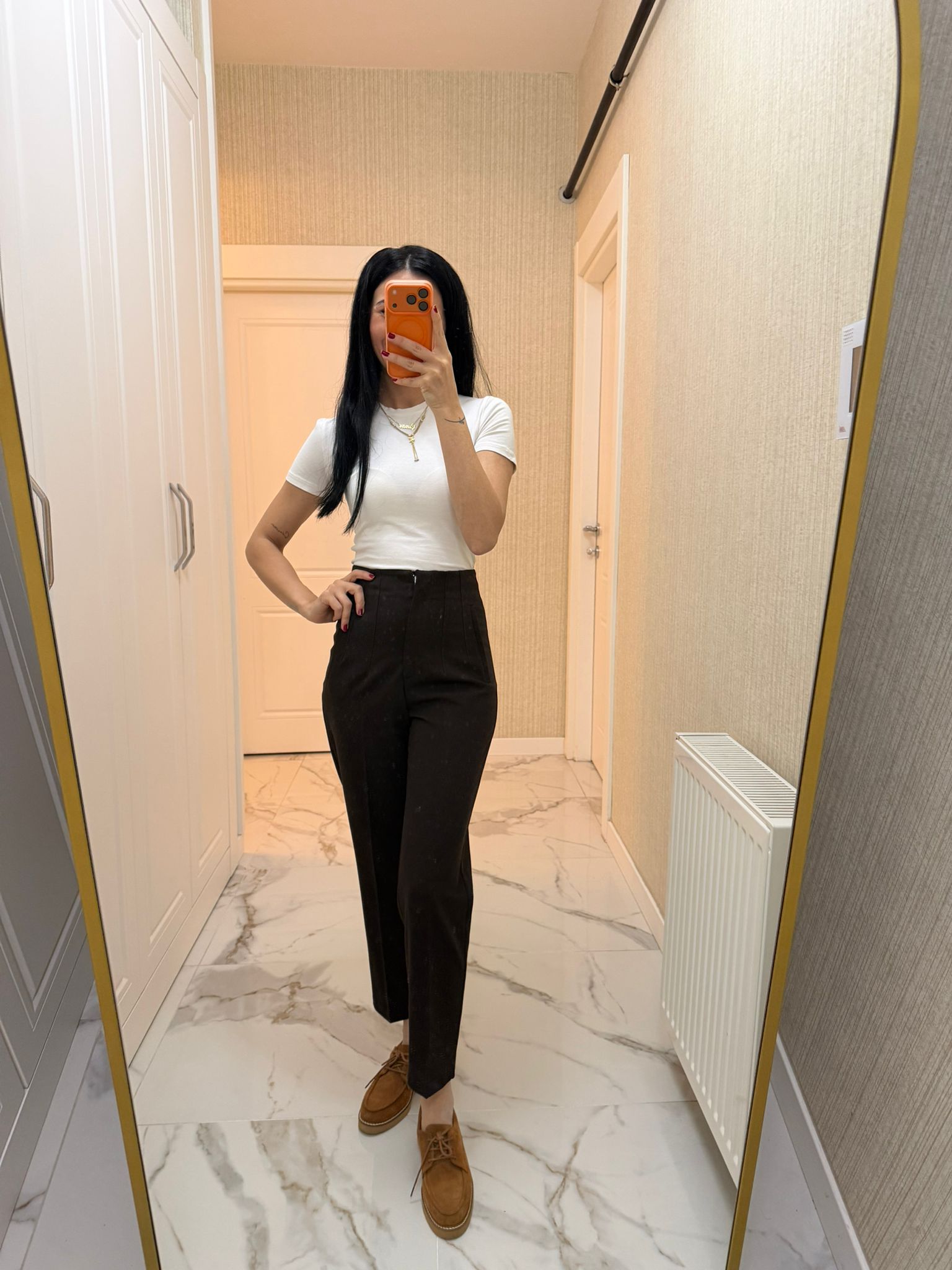 Kahverengi (Acı Kahve) Pensli Havuç Pantolon KL1153