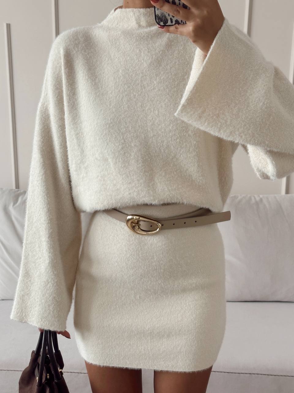 Beyaz Yumoş Triko Takım MW4568