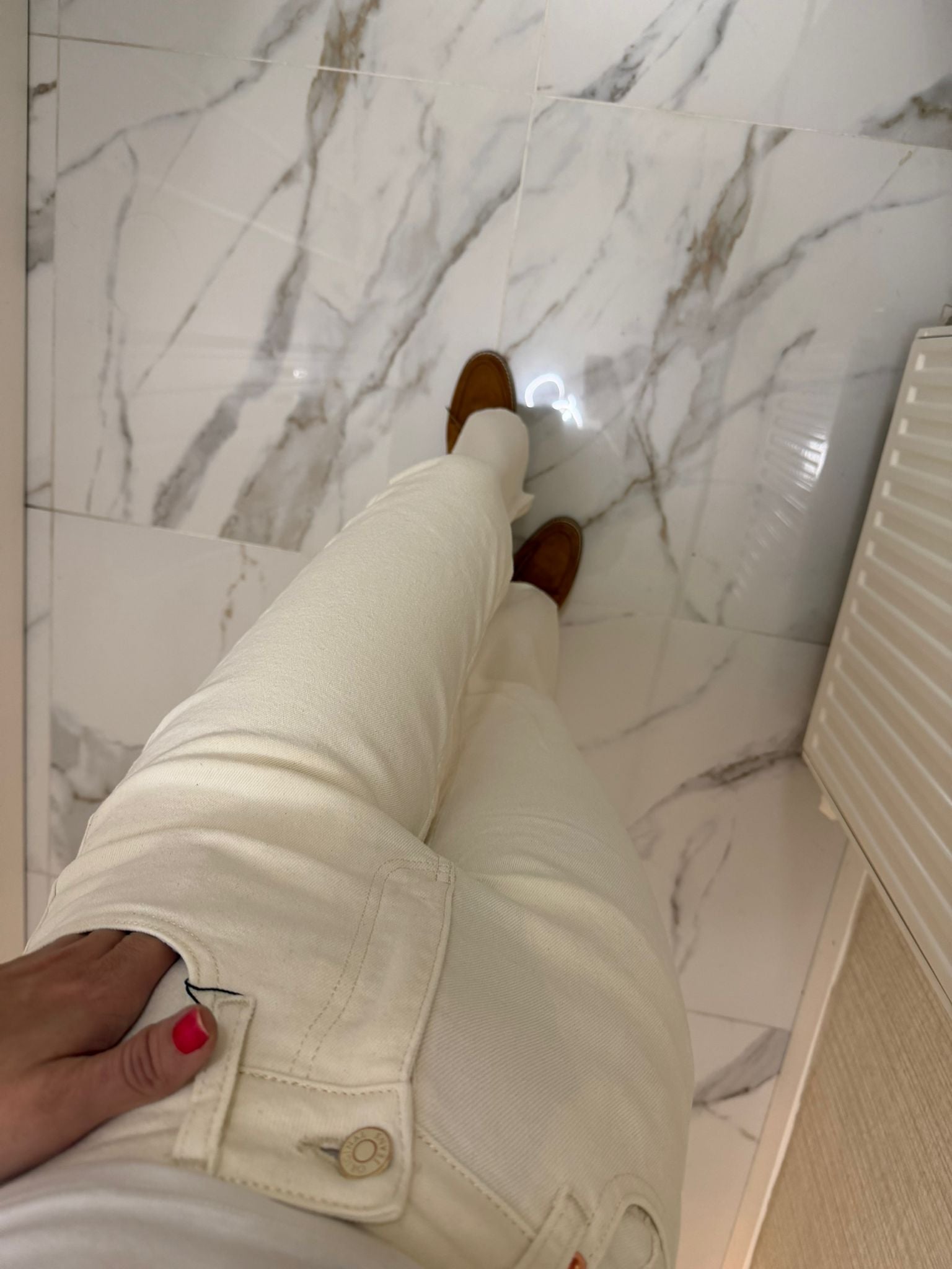 Krem İspanyol Paça Fit Jeans Pantolon XL1706-80